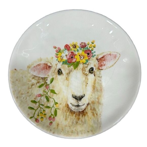 Grace Fine Ceramic Home Easter Animal & Flower Print Plate & Bowl 4Pc Set OS - Picture 6 of 11